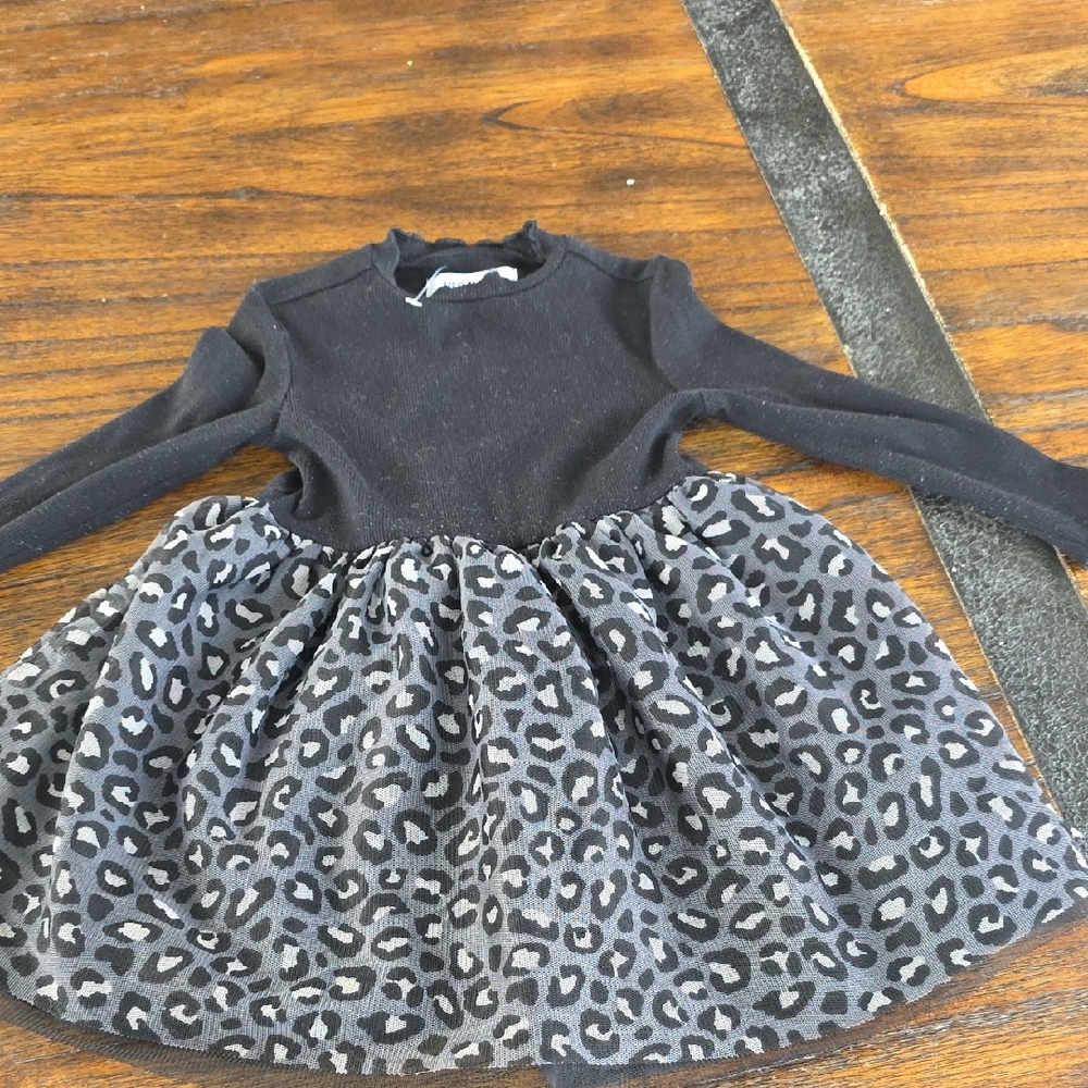 2T Old Navy Black and Gray Leopard Kids Dress